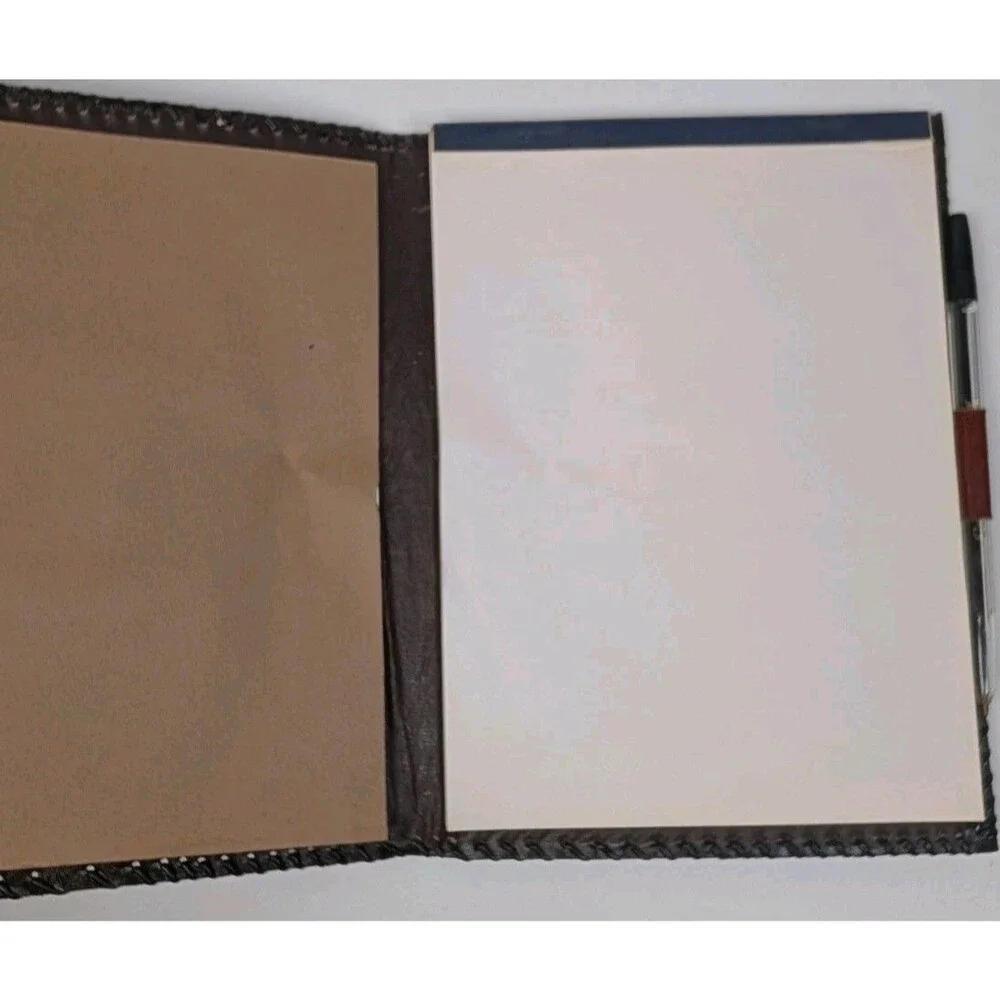Vintage Tooled Leather Bifold Address Notebook Western Cowboy Embossed Cover